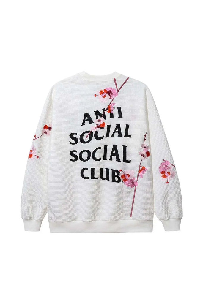 Kkotch Knitted Thermal White Crewneck for Unisex Anti Social Club