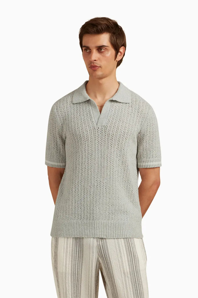 ASTER BOUCLE KNIT POLO Che Studios