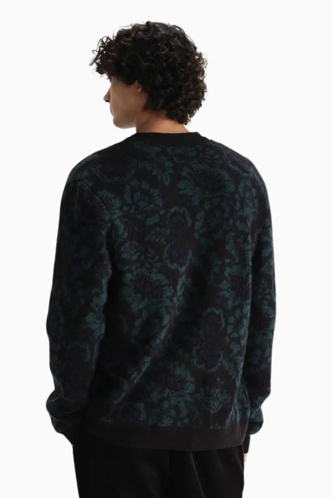 Alban Cardigan Floral Texture Jcqrd for Mens Wax London