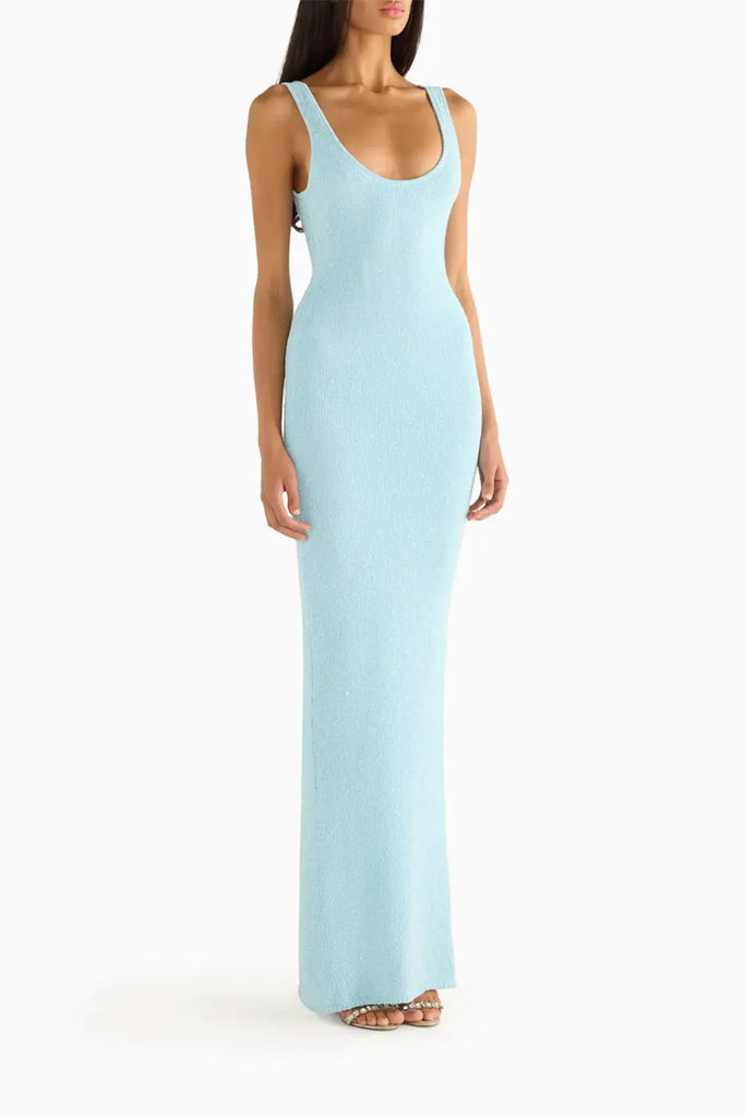 Ana Dress - Baia Blue Sequin Asta Resort