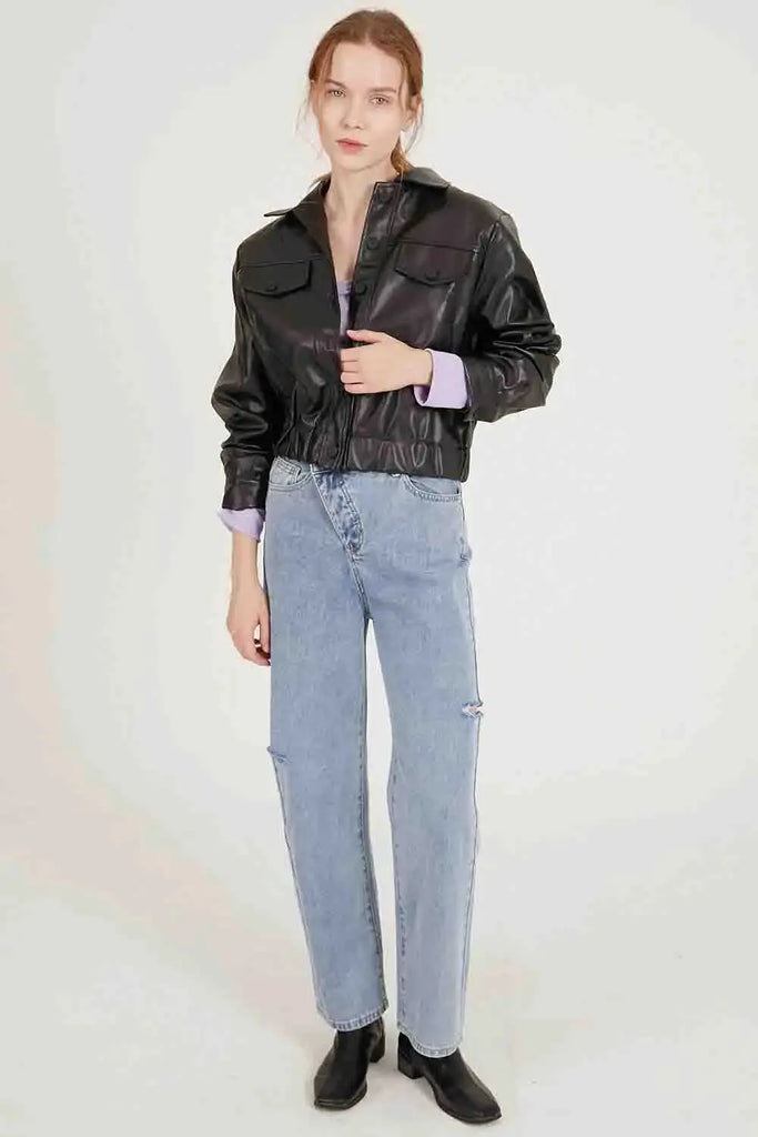 Ariana Wrap Front Fly Wide Leg Jeans Storets