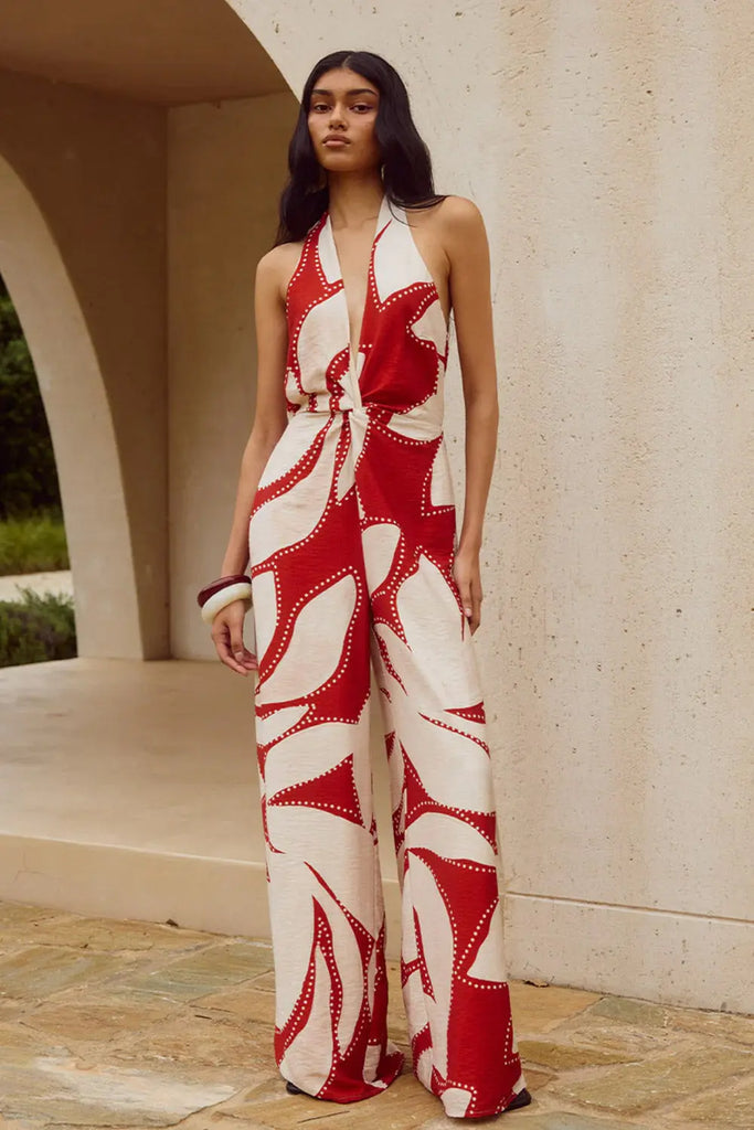 Arlette Halter Jumpsuit Runaway The Label