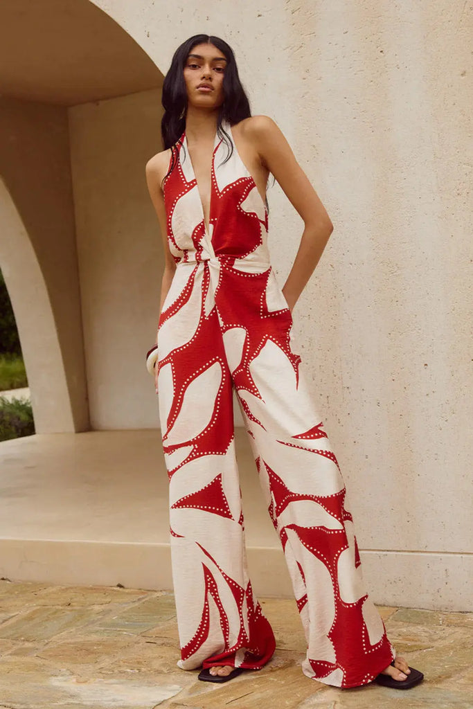 Arlette Halter Jumpsuit Runaway The Label