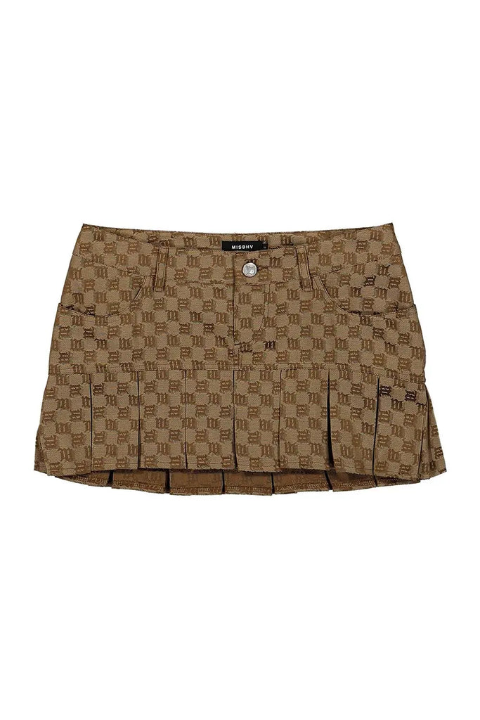 Biscotto Monogram Pleated Skirt Misbhv