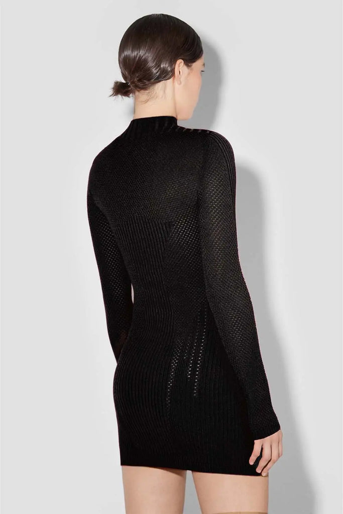 Black Bianca Knitted Mesh Mini Dress Misbhv