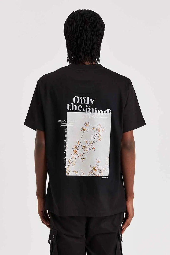 Black Blossom Graphic T-Shirt for Mens Only the Blind