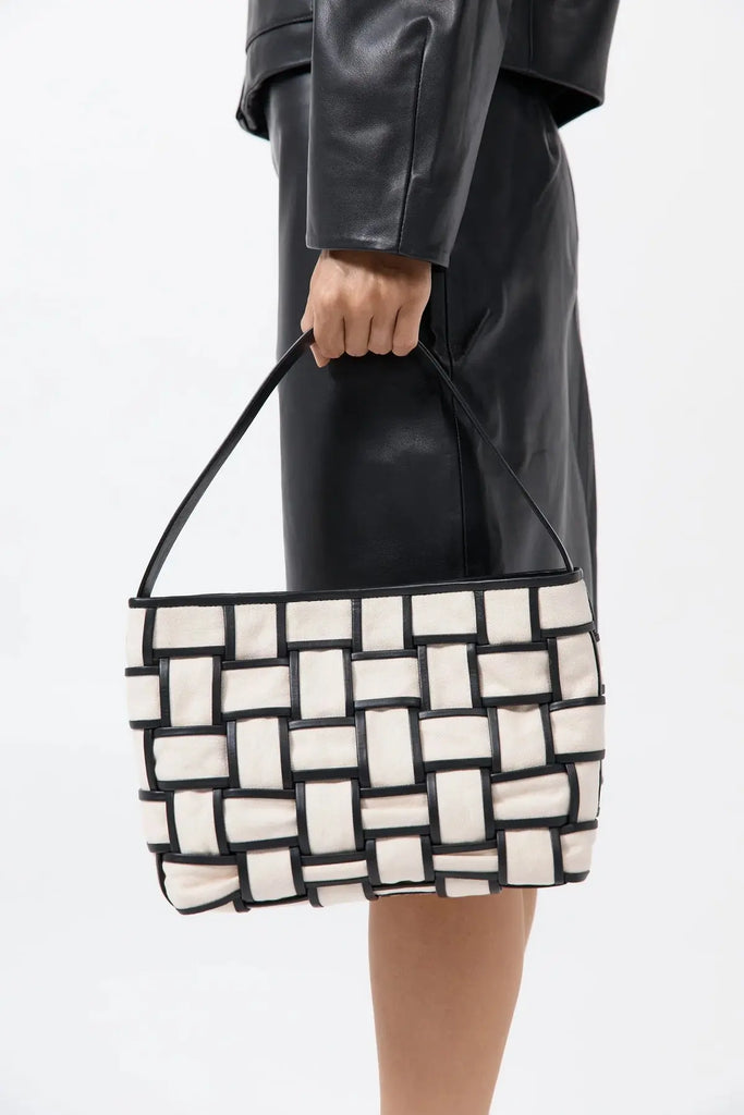 Border Woven Mini Tote - Canvas St Agni