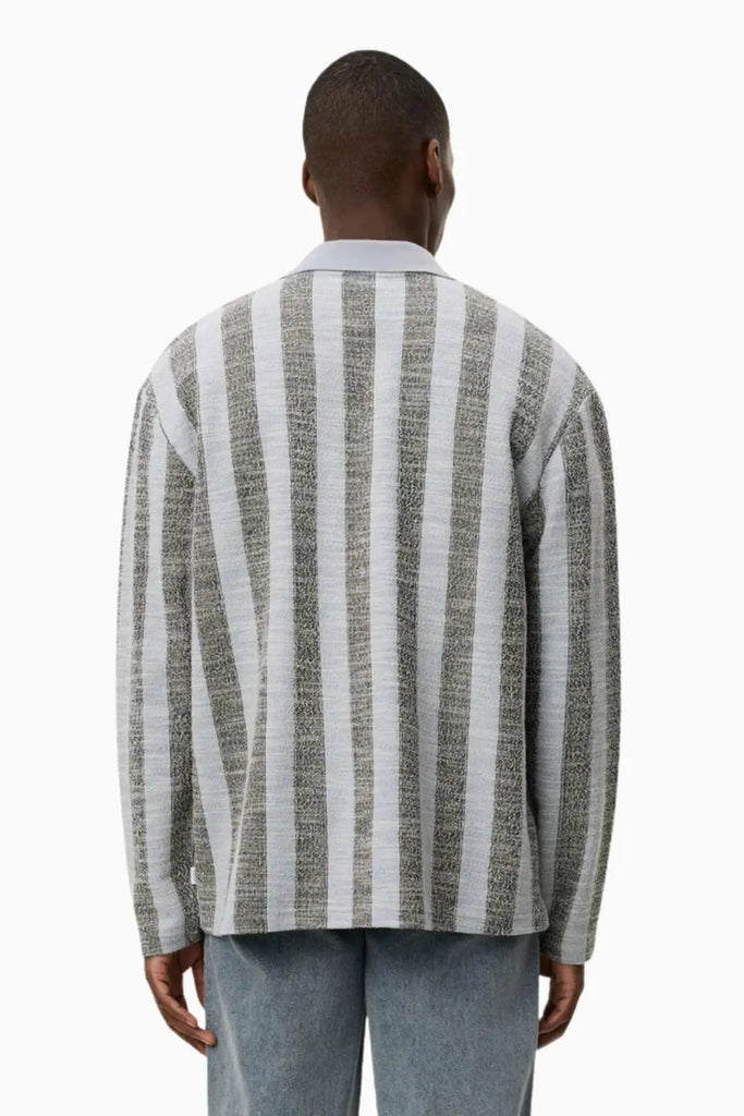 Bowie Jacquard Jersey LS Polo for Mens Les Deux