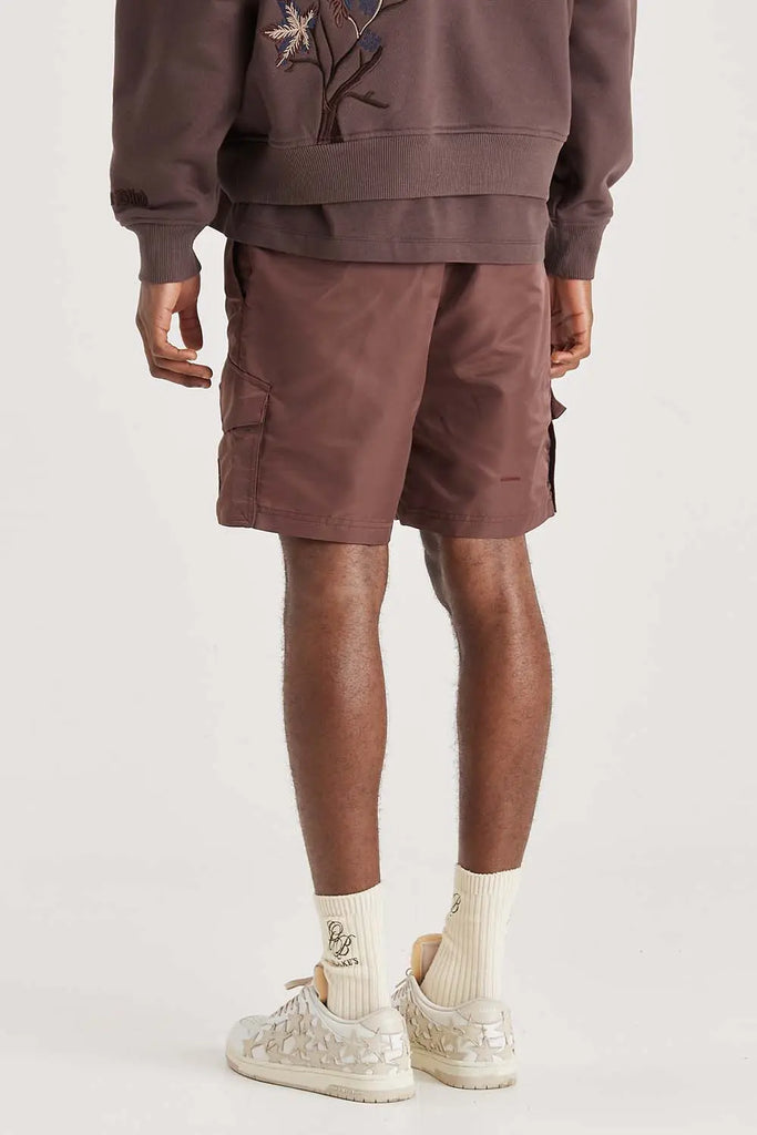 Brown Nylon Cargo Short Only the Blind