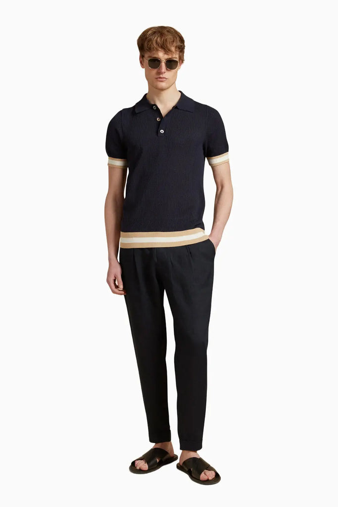 COTTON OPEN KNIT QUINN POLO Che Studios