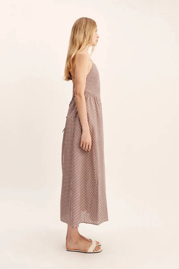 Callie Dress - Petite Mocha Gingham Posse
