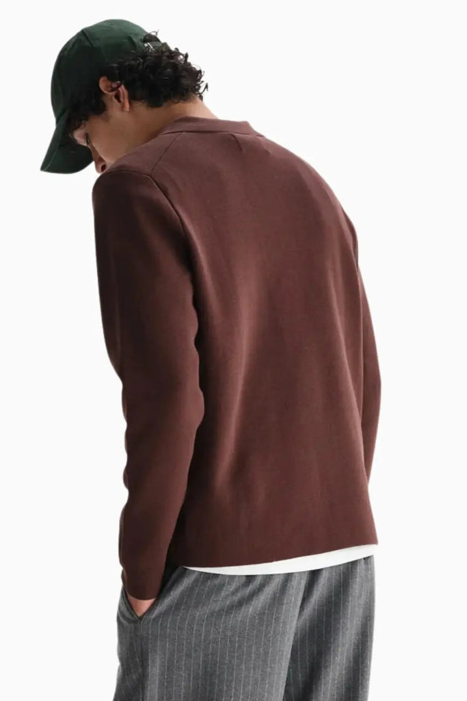 Carter Open Collar Polo Milano Knit for Mens Wax London