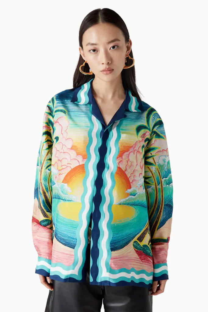 Chateau Long Sleeve Linen Shirt Casablanca