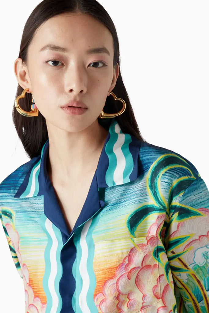 Chateau Long Sleeve Linen Shirt Casablanca