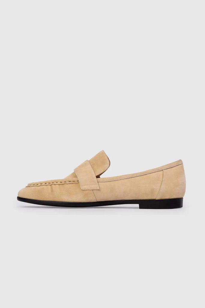 Classic Flat Loafer for Womens Black Suede Studio