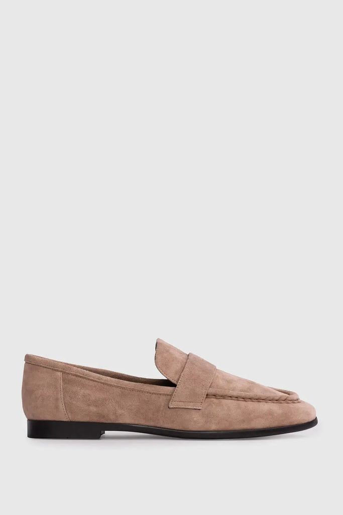Classic Flat Loafer for Womens Black Suede Studio