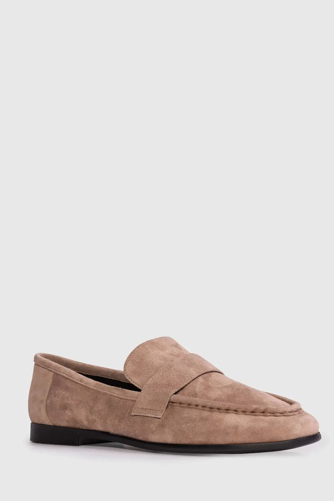 Classic Flat Loafer for Womens Black Suede Studio