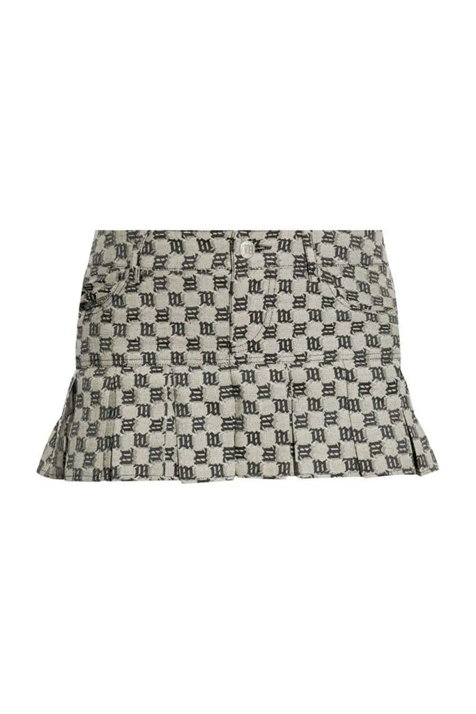 Classic Monogram Pleated 
Skirt for Womens Misbhv