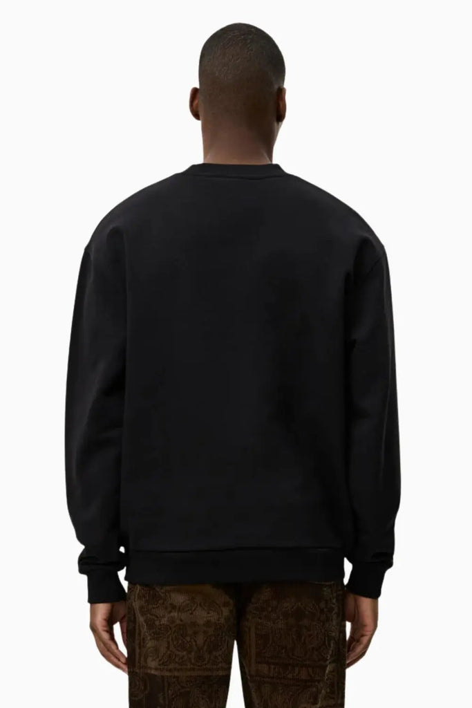 Crew Heavyweight Cotton Sweatshirt for Men – Black Les Deux