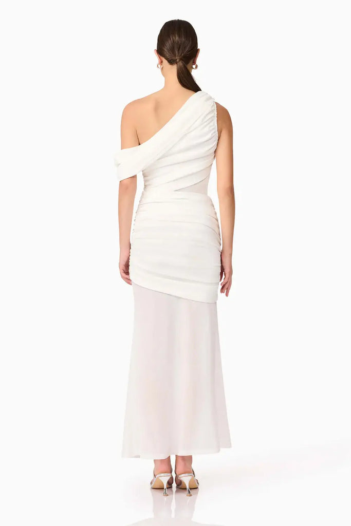 Darya Asymmetrical Gown in Red Elliatt