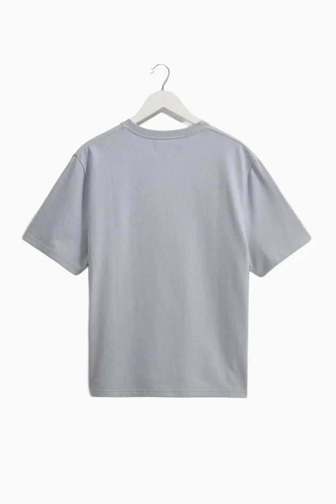 Dean - Pale Blue Textured Organic Cotton T-Shirt Wax London