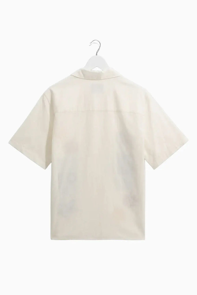 Didcot - Ecru And Multicolour Abstract Applique Short-Sleeve Shirt Wax London