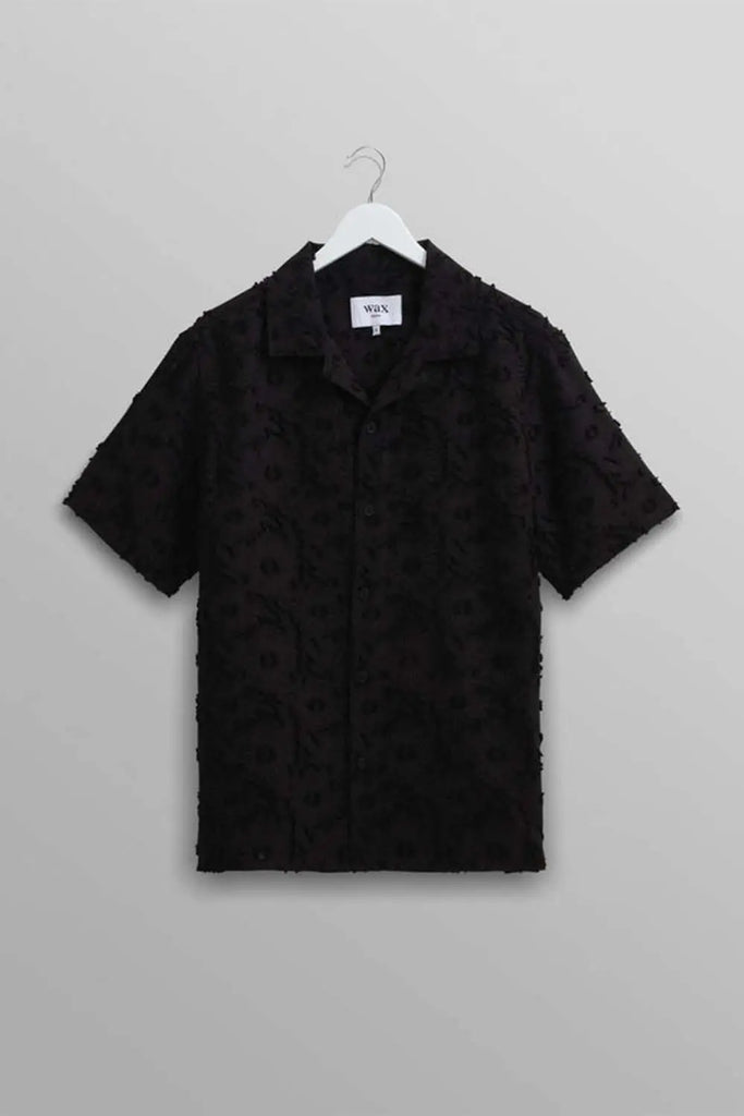 Didcot Shirt Black Floral Sheer Wax London