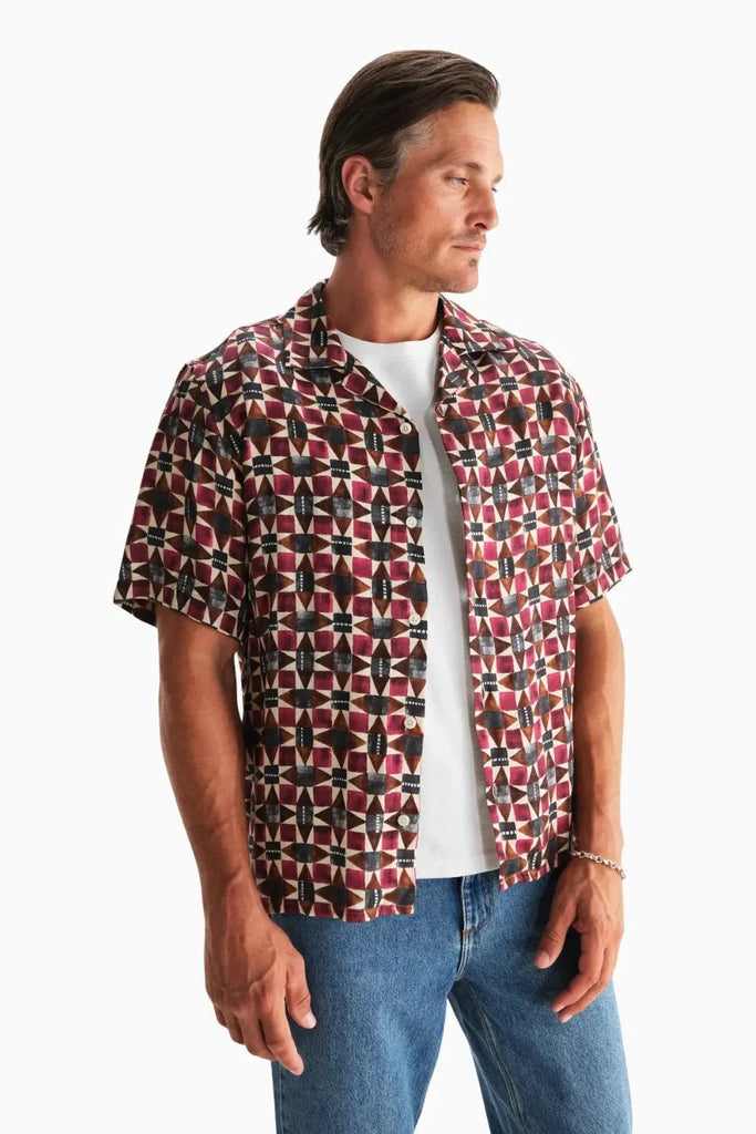 Didcot Ss Shirt Painted Geo Tencel for Mens Wax London