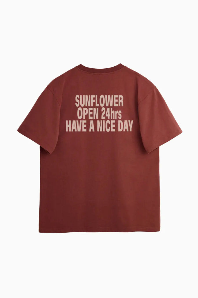 Easy Hours Tee - Fire brick Sunflower