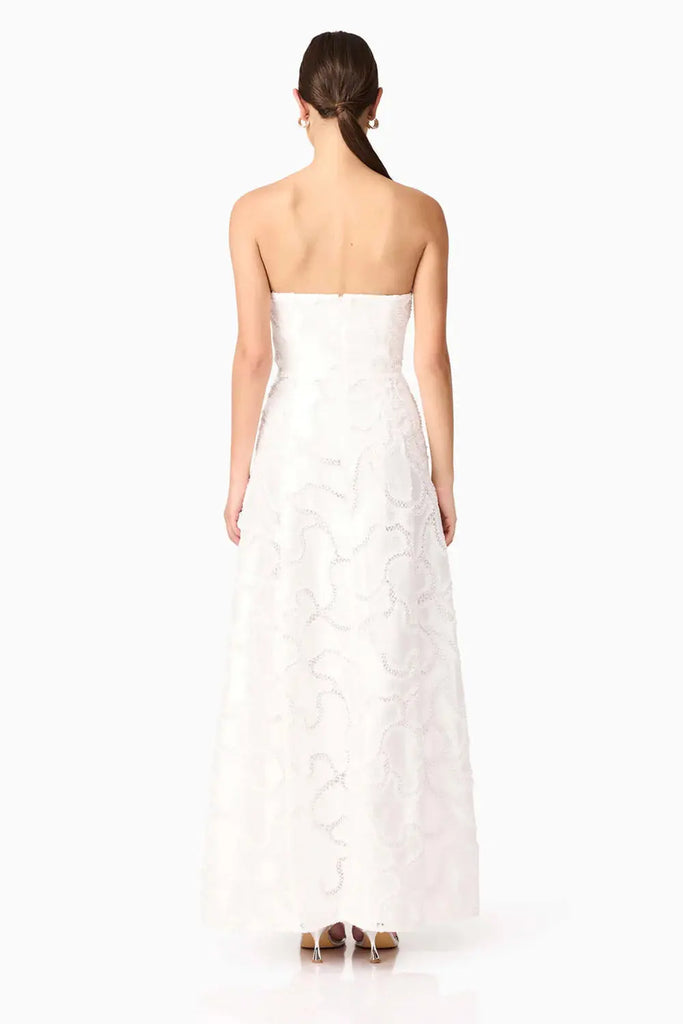 Elara Beaded Gown in White Elliatt