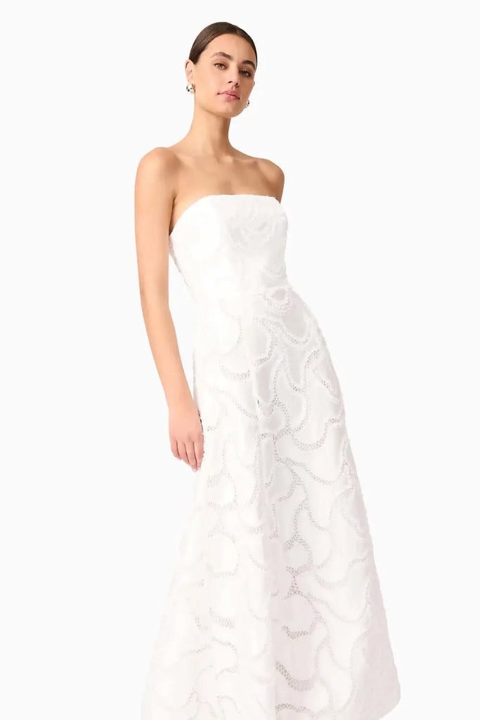 Elara Beaded Gown in White Elliatt