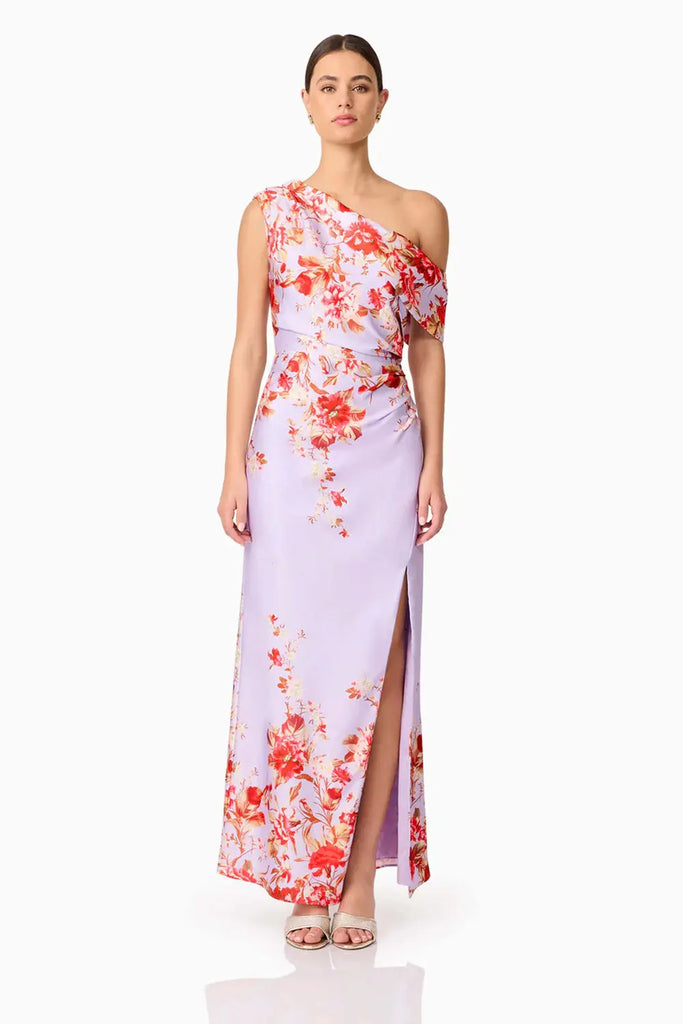 Elina Asymmetrical Gown in Purple Elliatt
