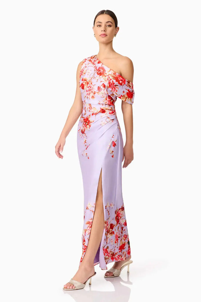 Elina Asymmetrical Gown in Purple Elliatt