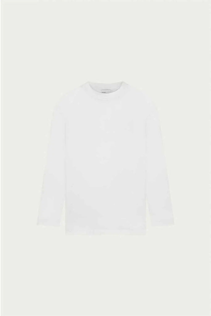 Ellen Interlock Long Sleeve Tee White Ampere