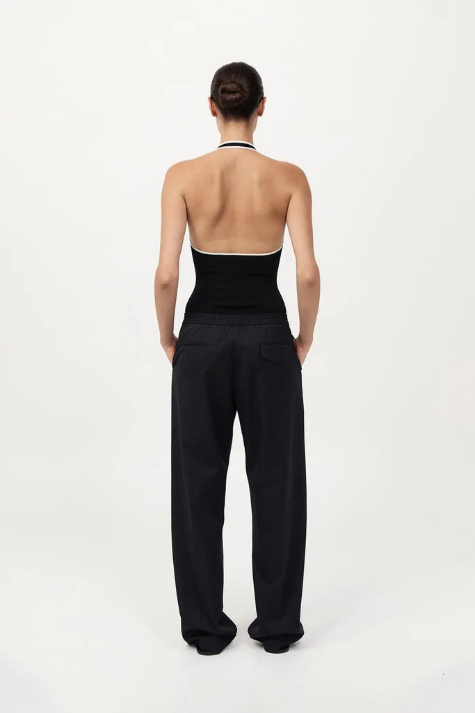 Fine Line Halter Top - Black St Agni
