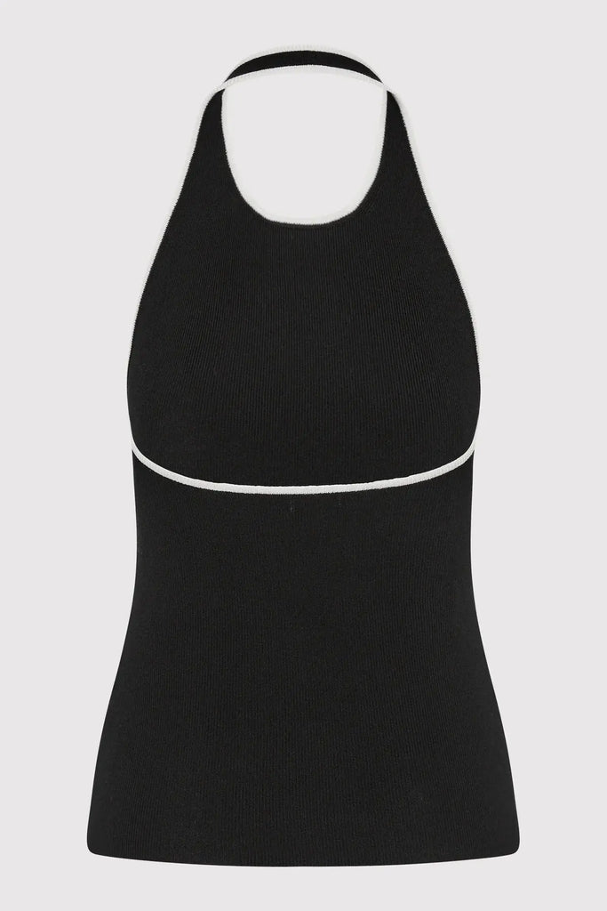 Fine Line Halter Top - Black St Agni