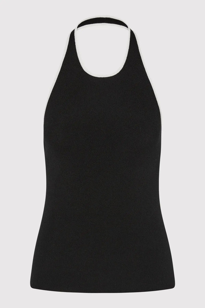 Fine Line Halter Top - Black St Agni
