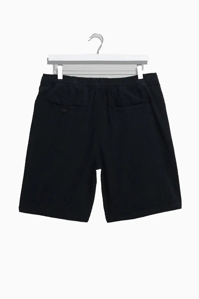 Fuller - Navy Cotton Seersucker Shorts Wax London