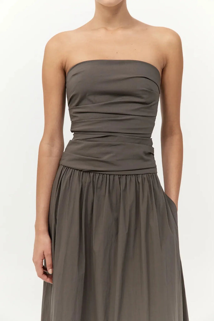 Gathered Strapless Tie Back Dress St Agni