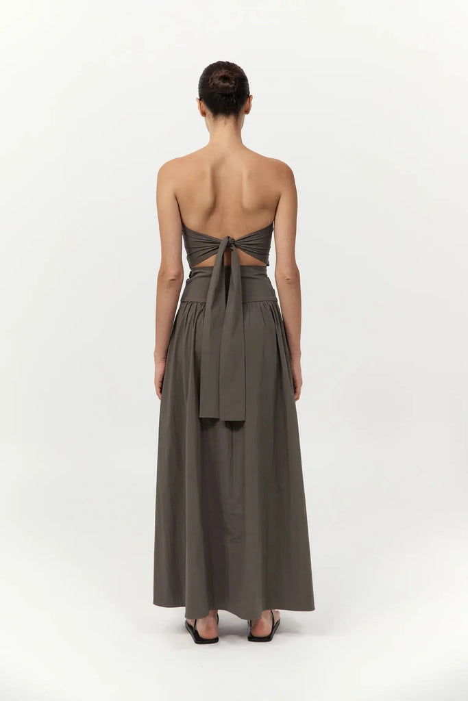 Gathered Strapless Tie Back Dress St Agni