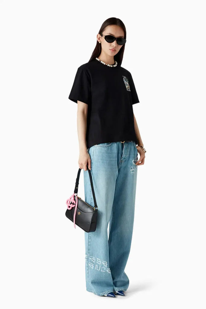 Graffiti Distressed Denim Jeans Casablanca