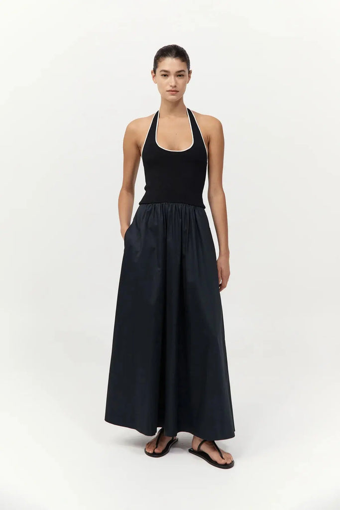 Halter Gathered Dress - Black St Agni
