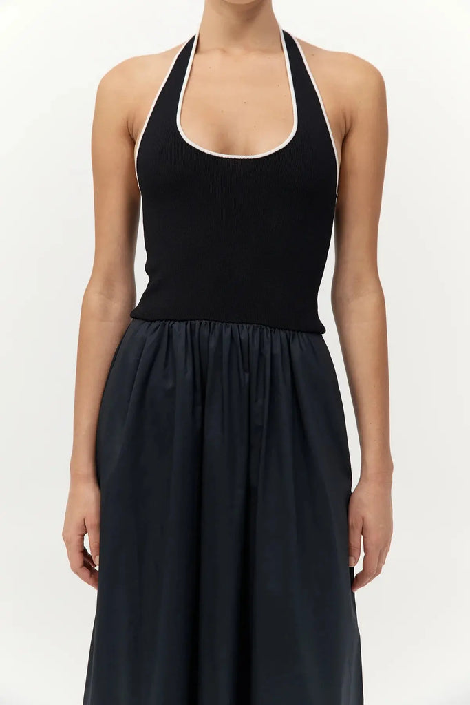 Halter Gathered Dress - Black St Agni