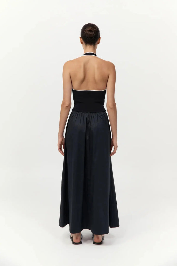 Halter Gathered Dress - Black St Agni