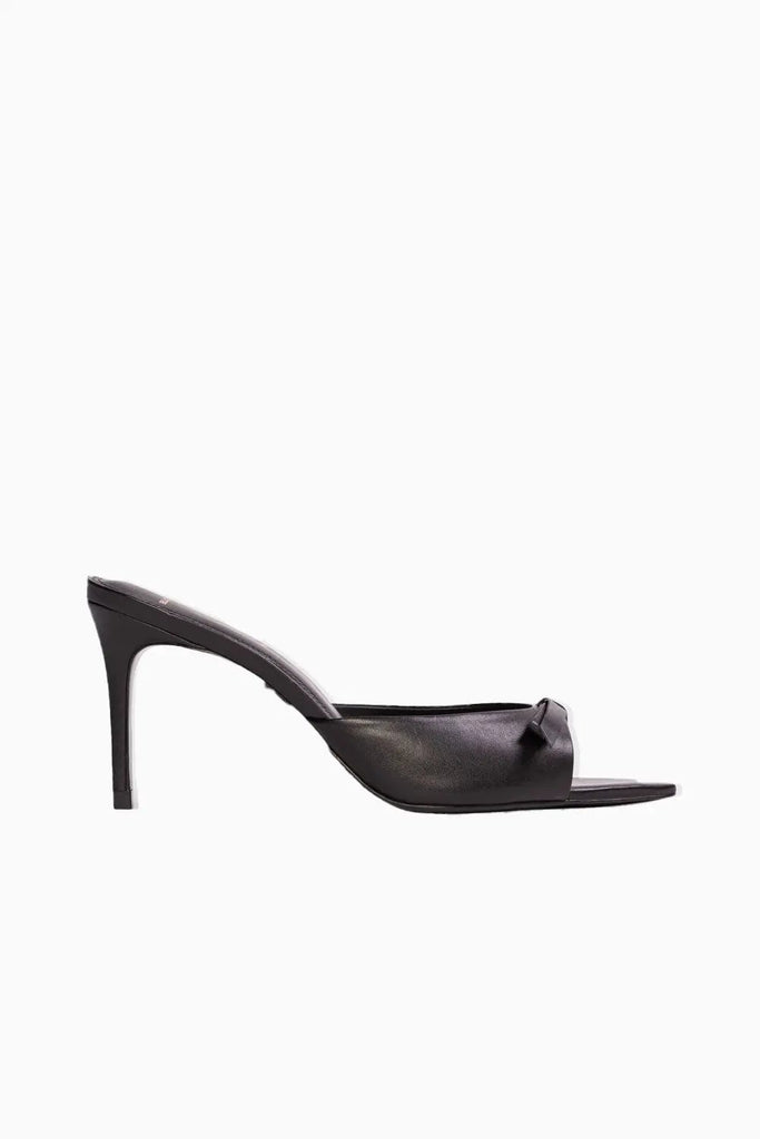 High Heel Slip On Sandal Black Suede Studio