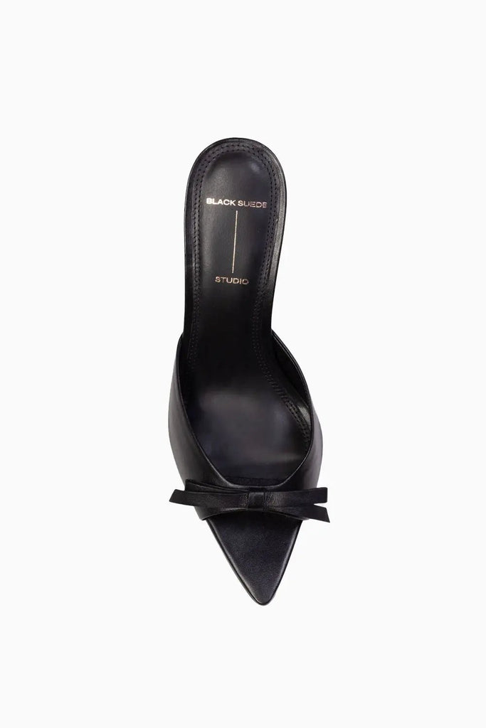 High Heel Slip On Sandal Black Suede Studio