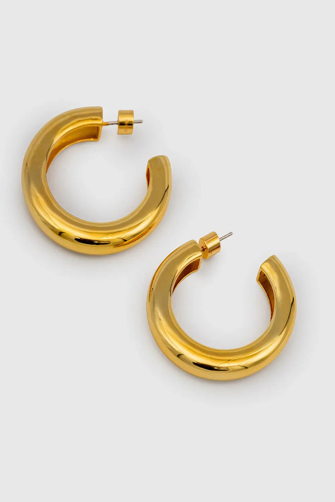 Hoop Shaped Earring for Womens Black Suede Studio