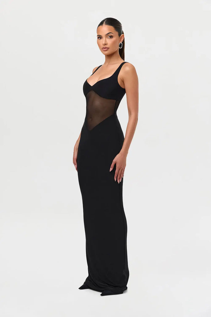 Hourglass Mesh Contrast Dress Naked Wardrobe