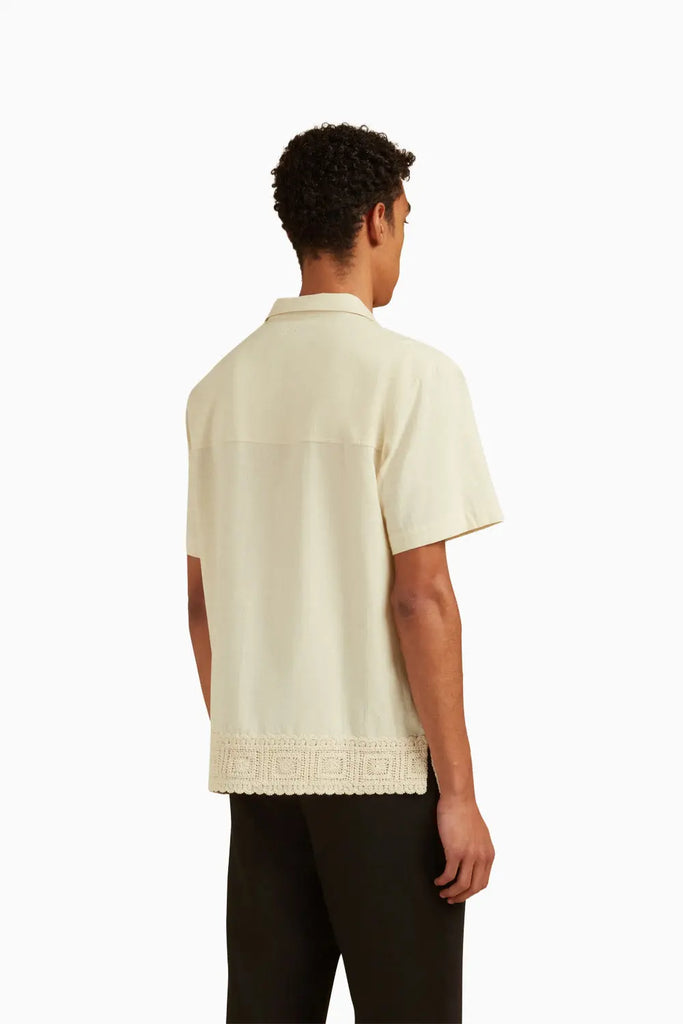 INIGO LINEN BLEND CROCHET DETAIL SHIRT Che Studios