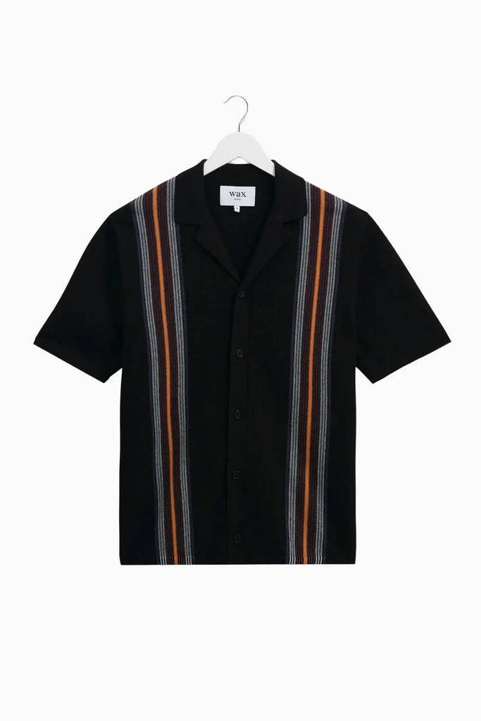 Ivy - Black And Multicolour Striped Cotton Polo Shirt Wax London